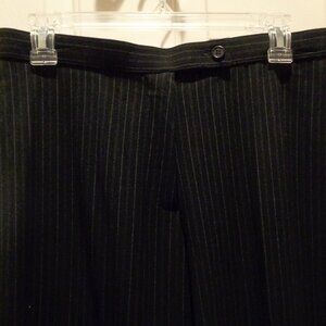 Black pinstripe dress pants by Investments Petite